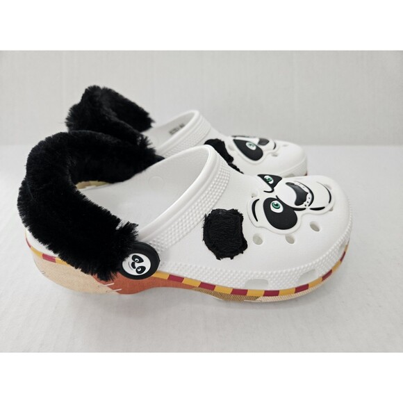 Kung Fu Panda Kids Crocs Size J 3 Nwt Po Fuzzy Back Universal Studios Vacation - Picture 6 of 9